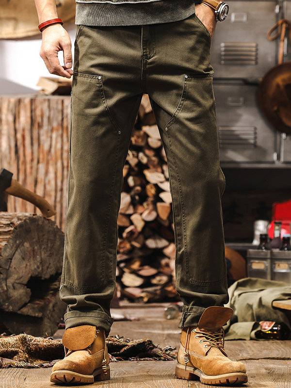 Pantalon utilitaire pour homme, design résistant avec poches renforcées et coupe droite