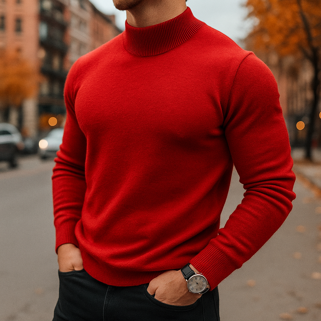 Pull en laine mérinos pour homme, col montant et coupe parfaite, idéal pour conserver la chaleur