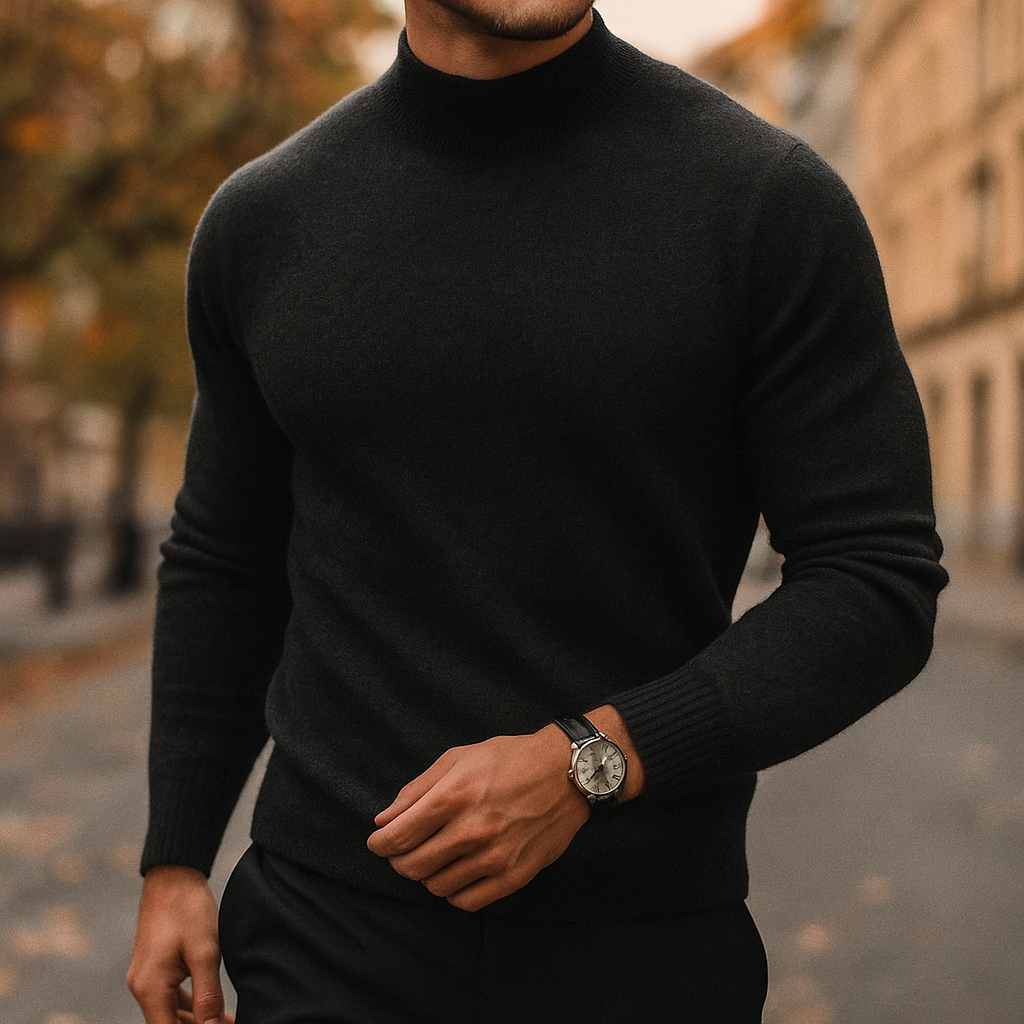 Pull en laine mérinos pour homme, col montant et coupe parfaite, idéal pour conserver la chaleur