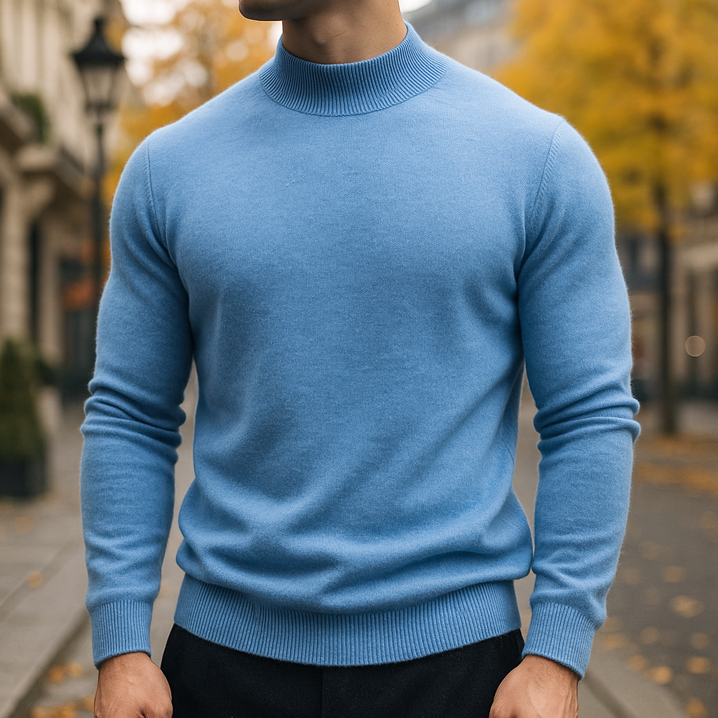 Pull en laine mérinos pour homme, col montant et coupe parfaite, idéal pour conserver la chaleur