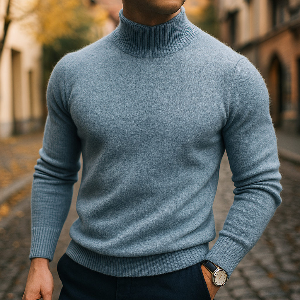 Pull en laine mérinos pour homme, col montant et coupe parfaite, idéal pour conserver la chaleur