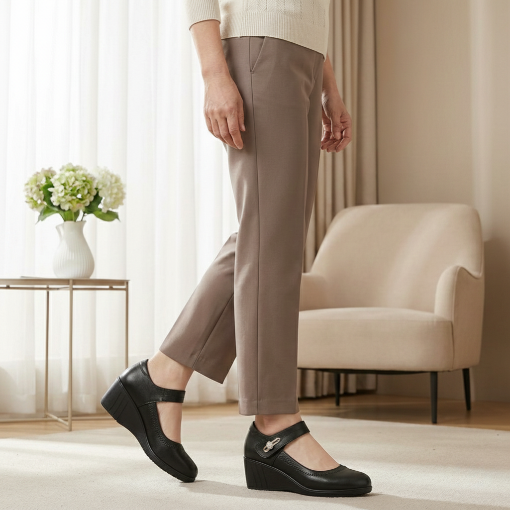 Zapatos de tacón medio para mujer, cómodos y elegantes, diseño ergonómico para uso diario