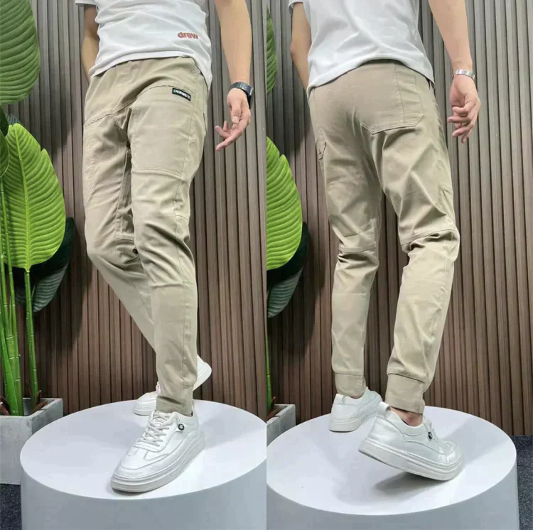 Pantalon cargo pour homme, coupe ajustée avec multiples poches fonctionnelles et ajustement confortable