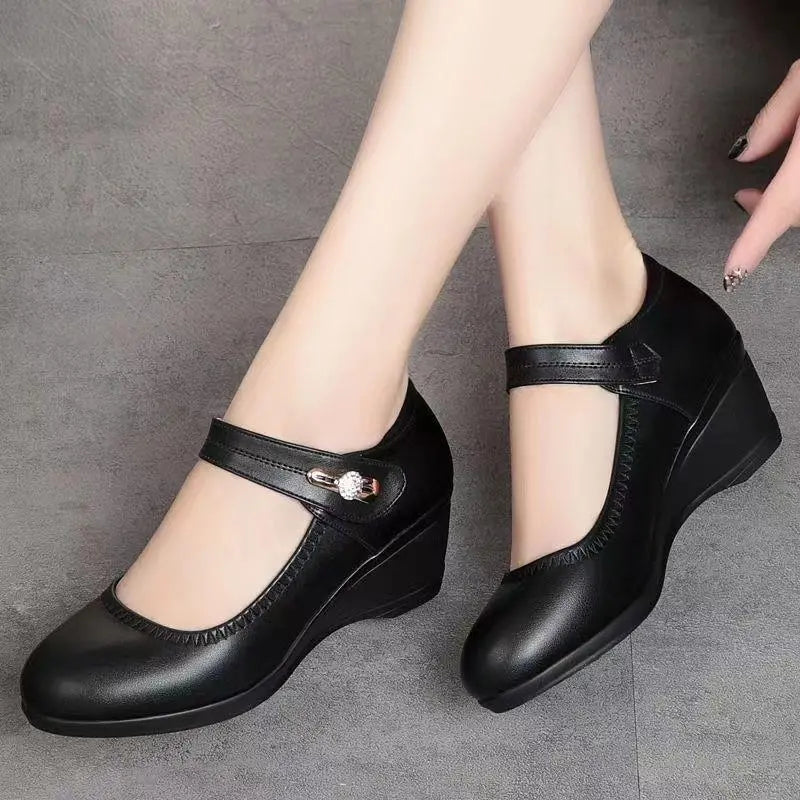 Zapatos de tacón medio para mujer, cómodos y elegantes, diseño ergonómico para uso diario