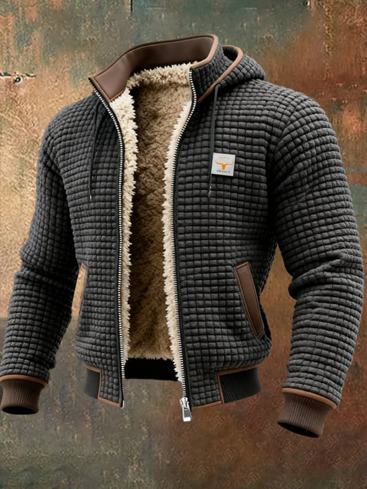 Veste thermique pour homme en tissu polaire, design robuste avec intérieur chaud