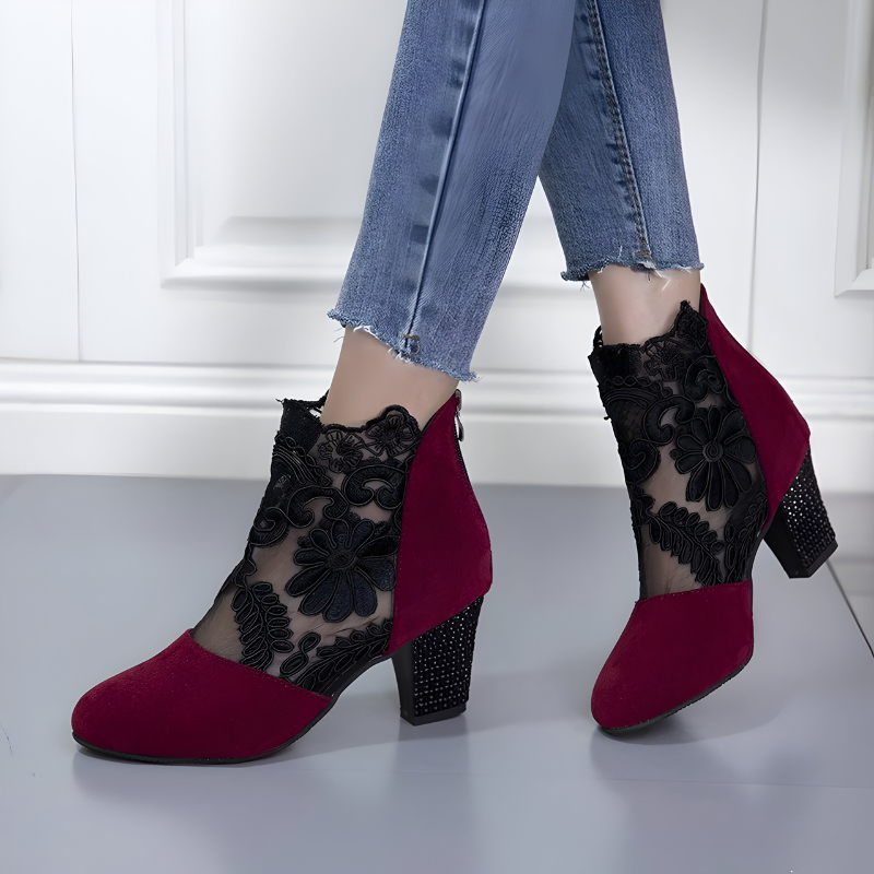 Talons orthopédiques pour femme en cuir avec dentelle, ergonomiques et confortables pour un usage quotidien