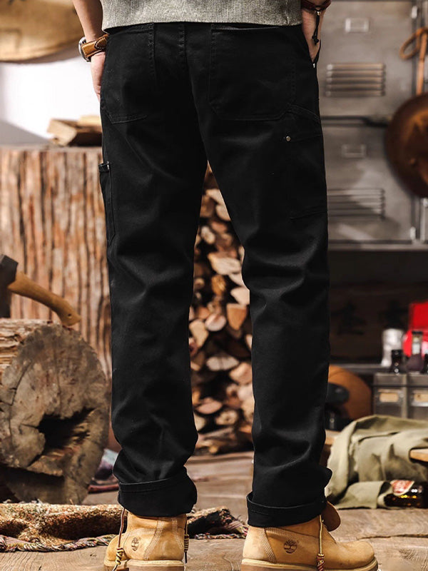 Pantalon utilitaire pour homme, design résistant avec poches renforcées et coupe droite
