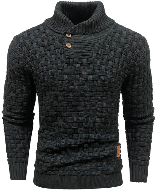 Pull côtelé pour homme à col montant, chaud et confortable, style moderne pour le quotidien