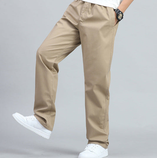 Pantalon pour homme à jambe large, coupe droite avec tombé fluide et ajustement confortable