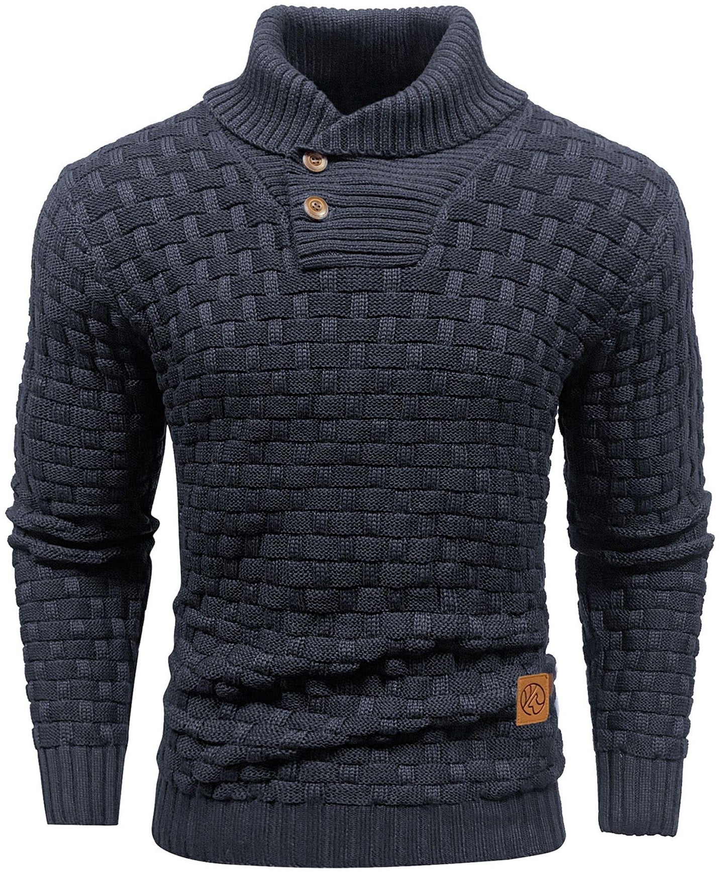 Pull côtelé pour homme à col montant, chaud et confortable, style moderne pour le quotidien