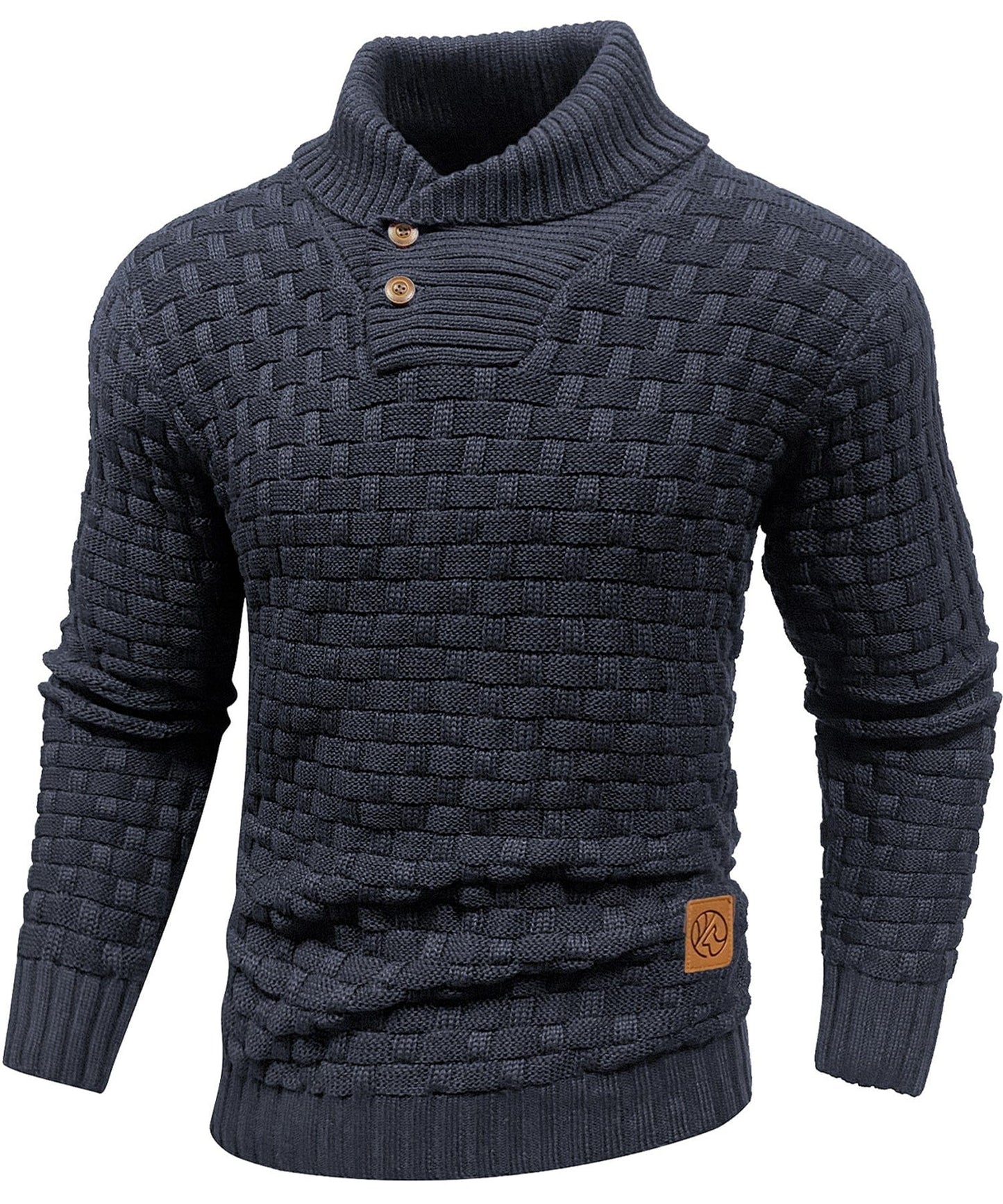 Pull côtelé pour homme à col montant, chaud et confortable, style moderne pour le quotidien
