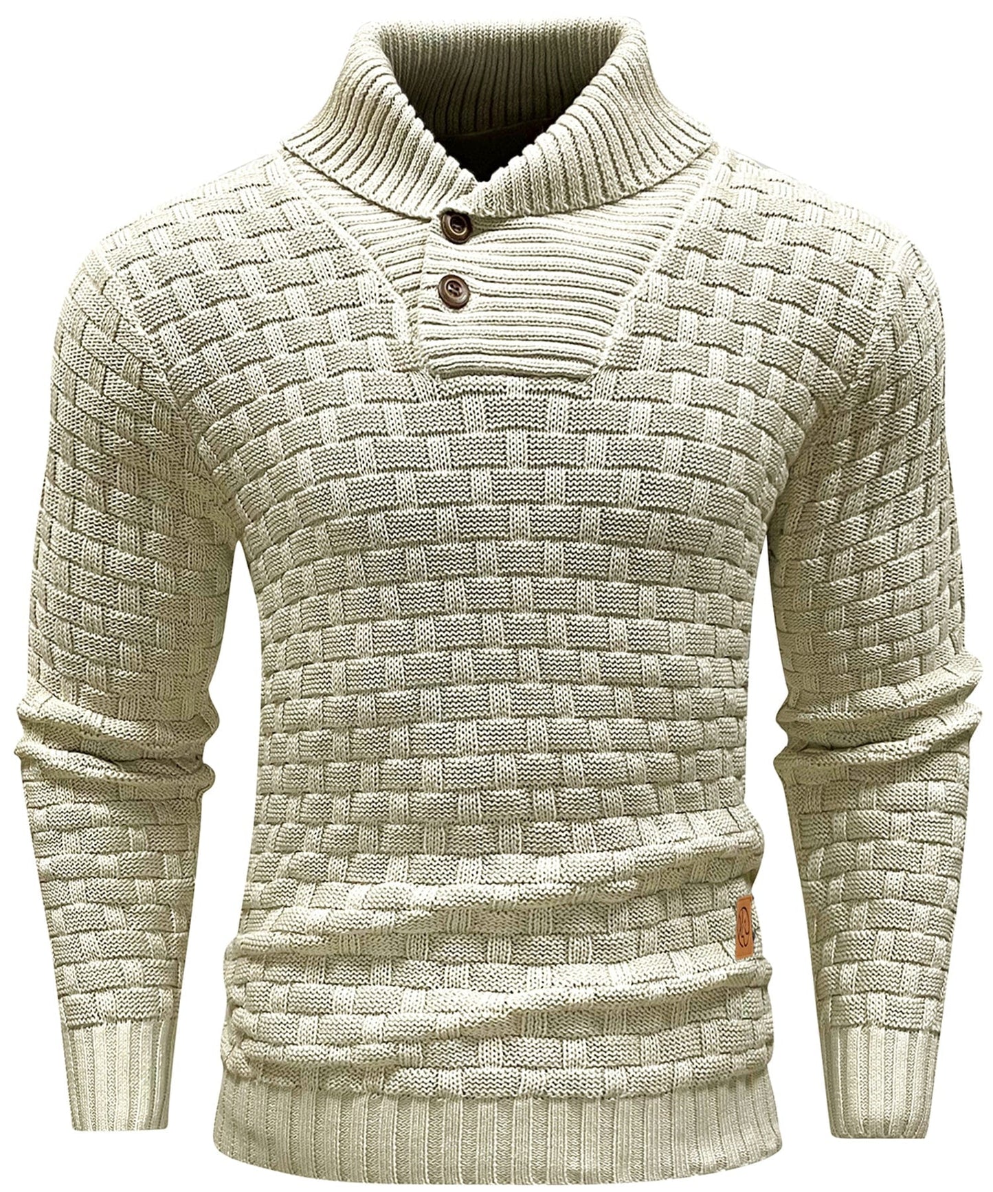 Pull côtelé pour homme à col montant, chaud et confortable, style moderne pour le quotidien