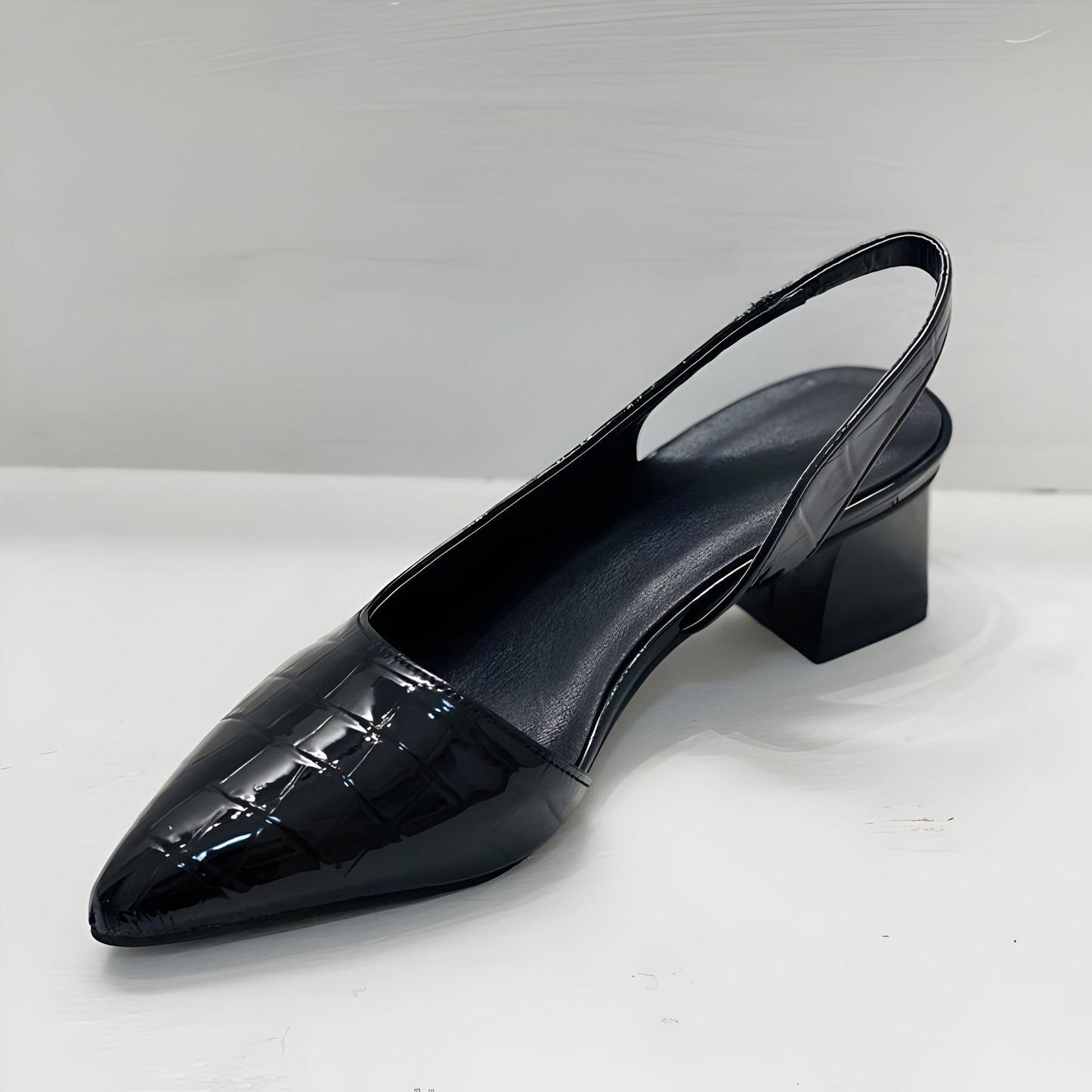 Talons orthopédiques pour femme en cuir texturé, ergonomiques et confortables pour le bureau