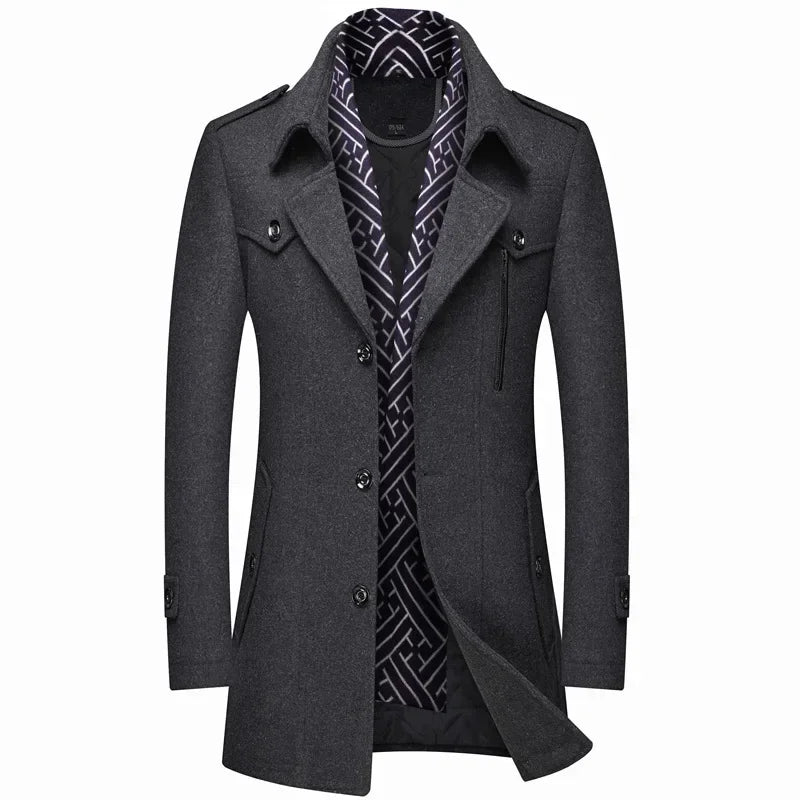 MANTEAU D'HIVER EN LAINE POUR HOMME