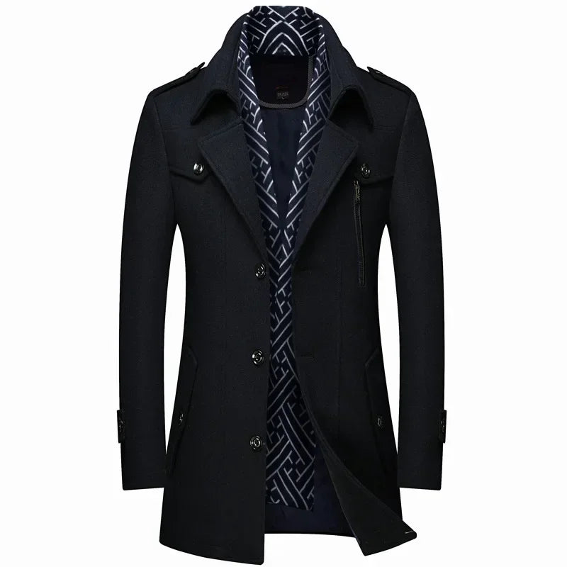 MANTEAU D'HIVER EN LAINE POUR HOMME