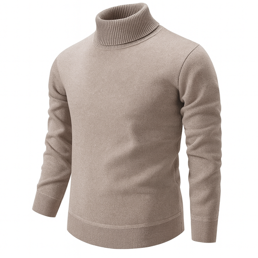 Pull à col montant pour homme, design classique à manches longues au style épuré