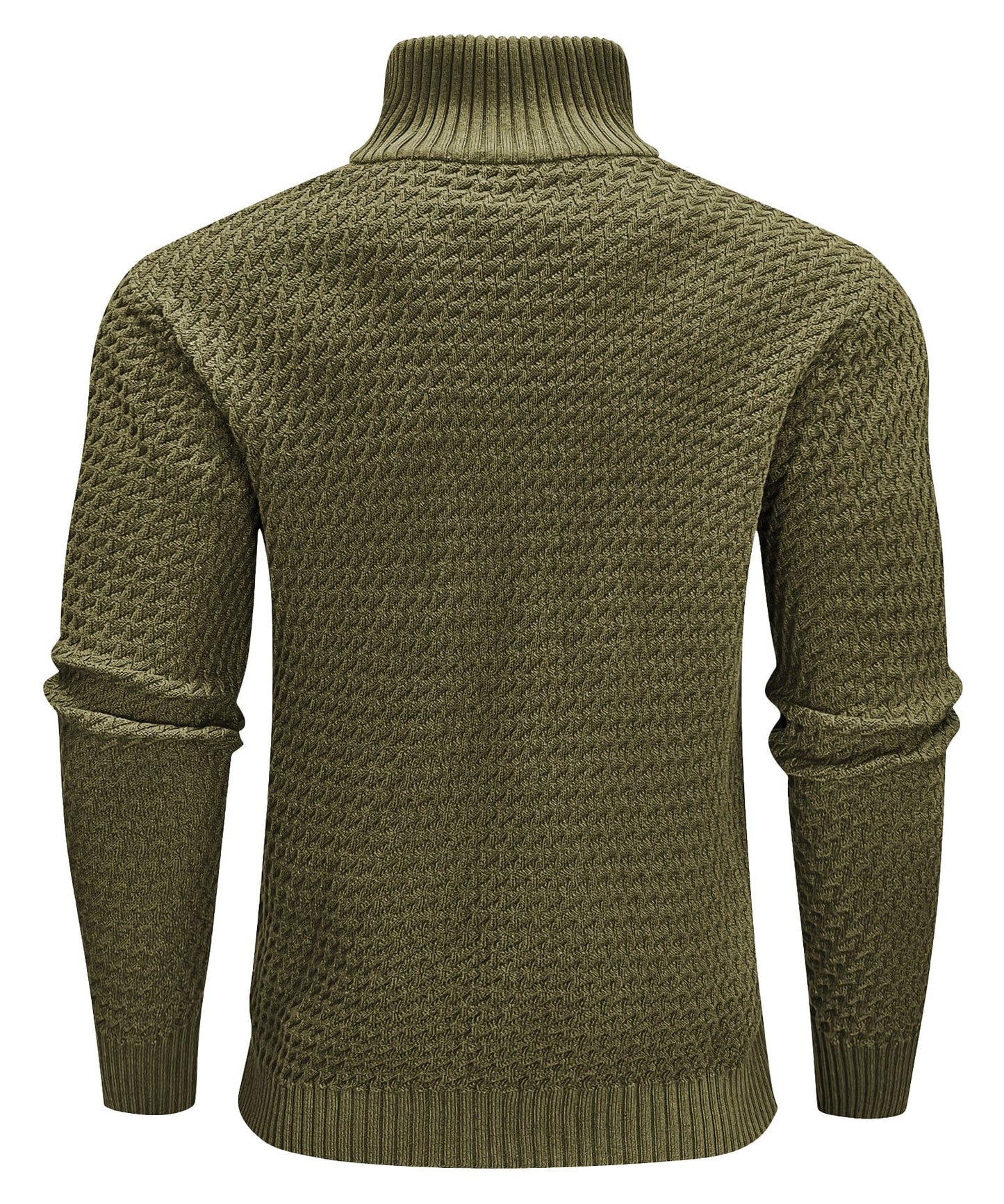 Pull à col montant pour homme avec fermeture zippée jusqu’à la poitrine, chaud et confortable pour un usage quotidien