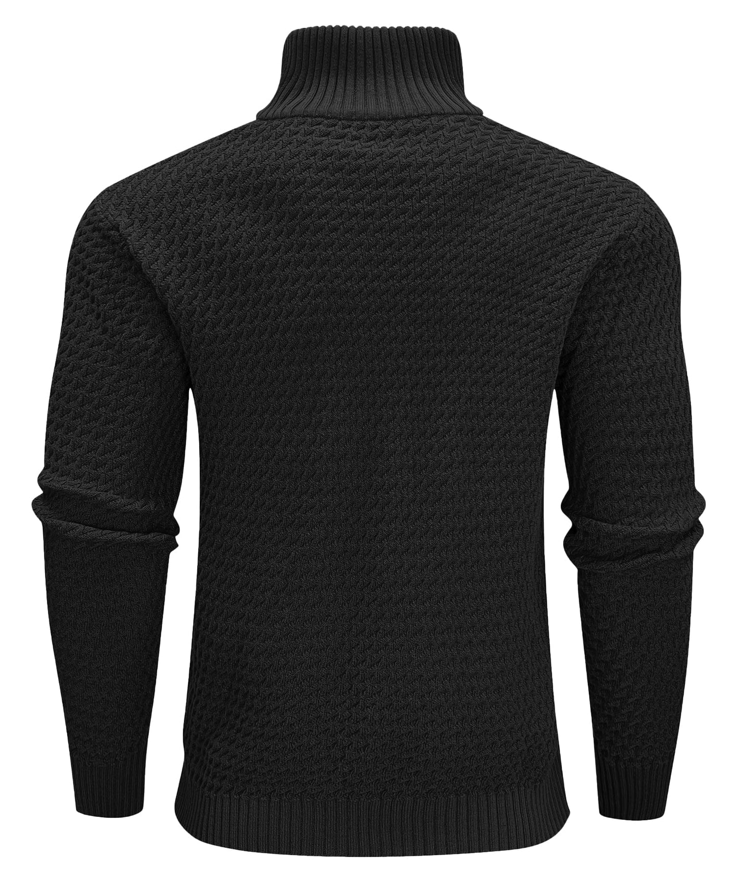 Pull à col montant pour homme avec fermeture zippée jusqu’à la poitrine, chaud et confortable pour un usage quotidien