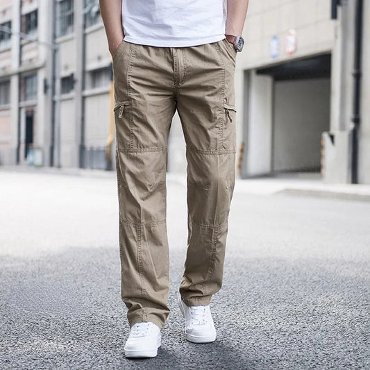 Pantalon cargo pour homme, design urbain avec multiples poches et coupe droite