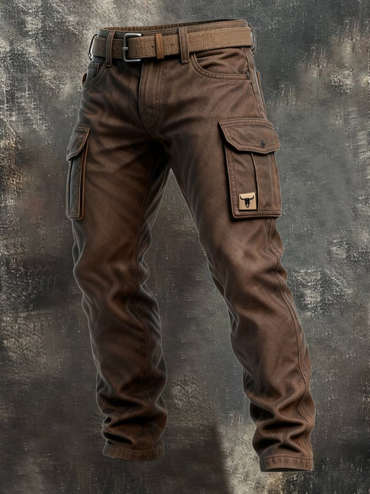 Pantalon cargo isolant pour homme, en tissu résistant, chaud et confortable