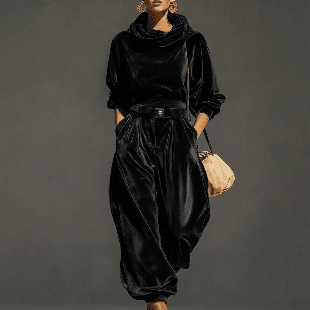 Ensemble en velours pour femme, élégant et confortable, léger et sophistiqué