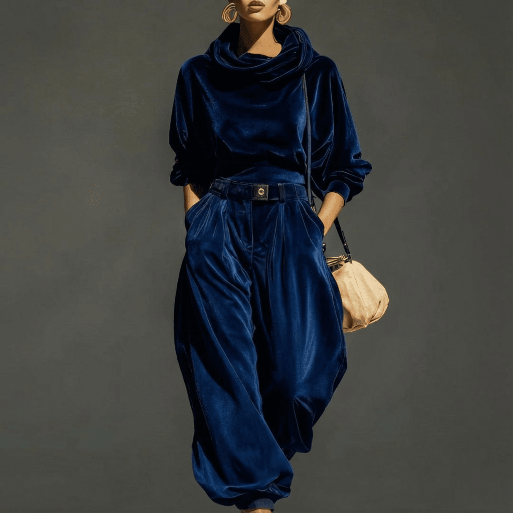 Ensemble en velours pour femme, élégant et confortable, léger et sophistiqué