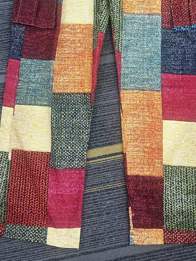 Pantalon cargo multicolore à patchs pour homme, confortable et respirant