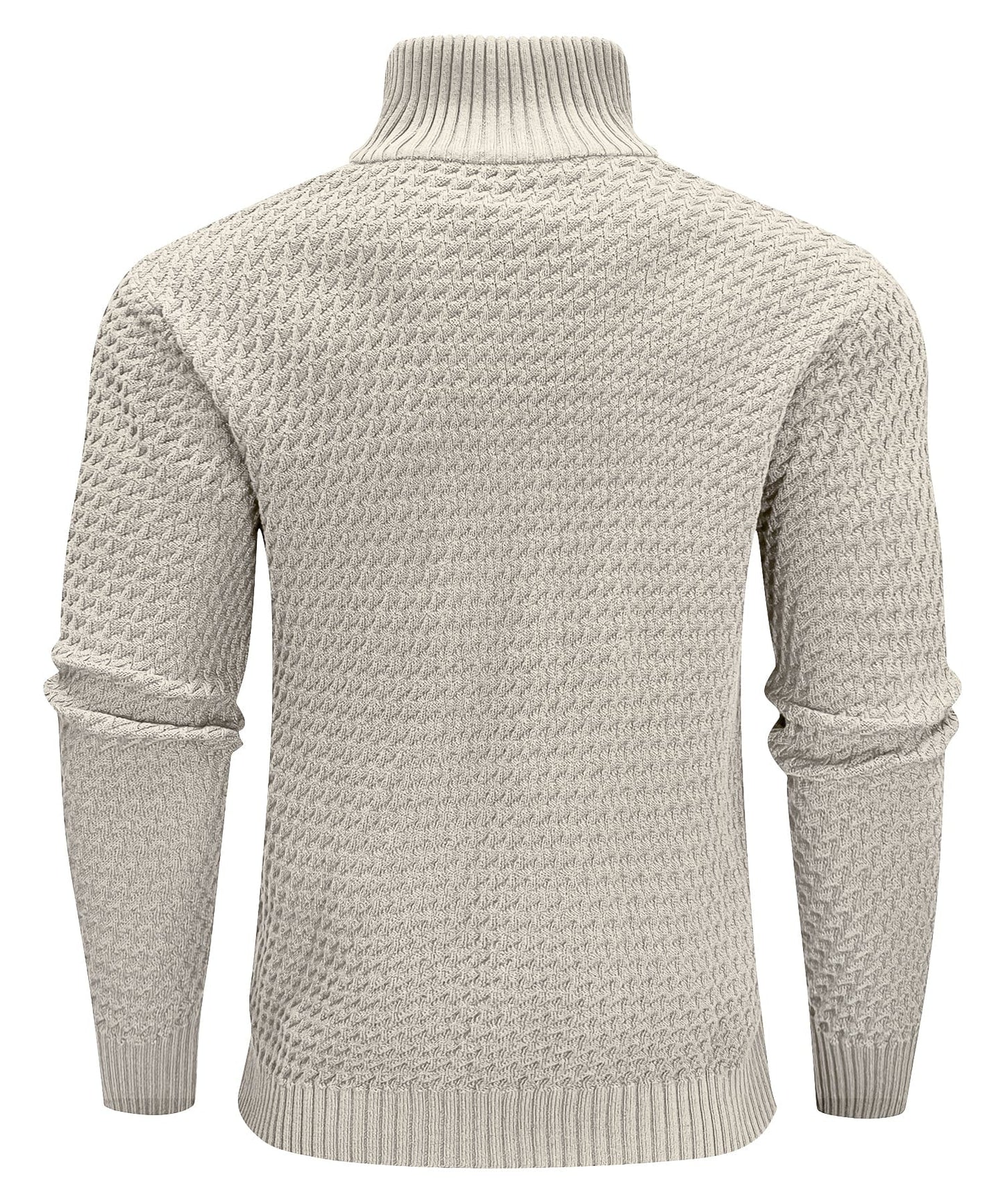 Pull à col montant pour homme avec fermeture zippée jusqu’à la poitrine, chaud et confortable pour un usage quotidien