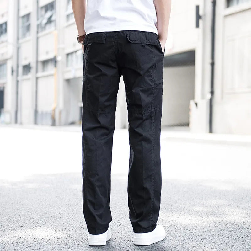 Pantalon cargo pour homme, design urbain avec multiples poches et coupe droite