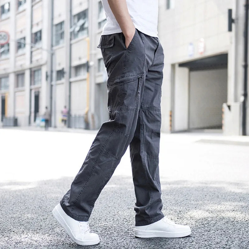 Pantalon cargo pour homme, design urbain avec multiples poches et coupe droite