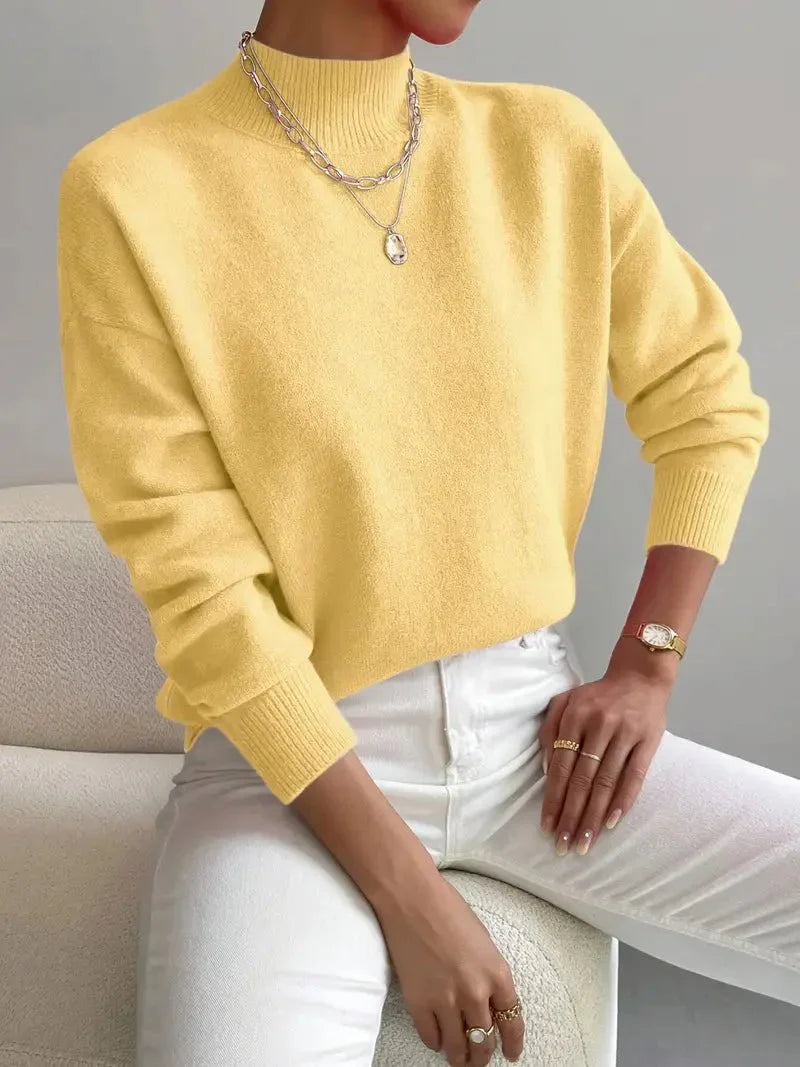 Pull à col montant pour femme, design élégant et confortable à la finition douce
